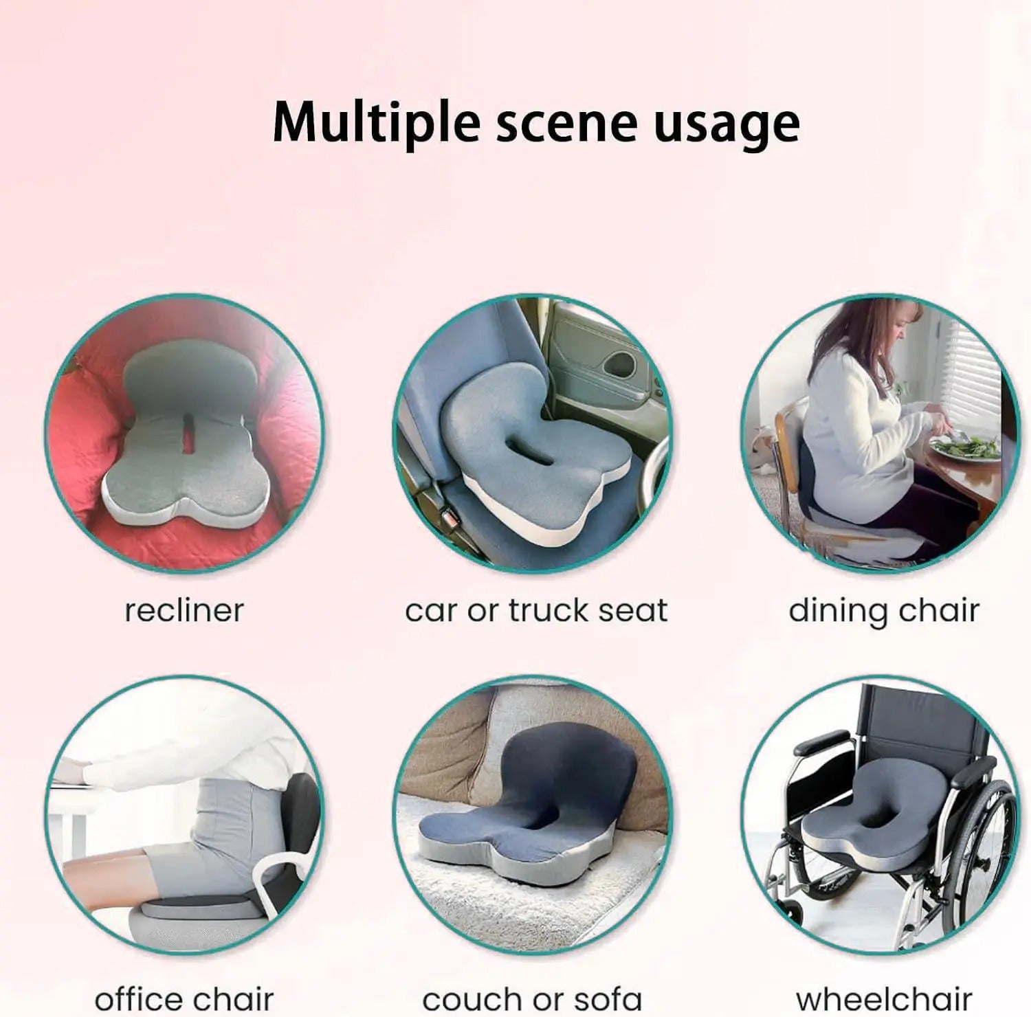 Align Hut™ Memory Foam L-Shaped Integrated Seat Cushion